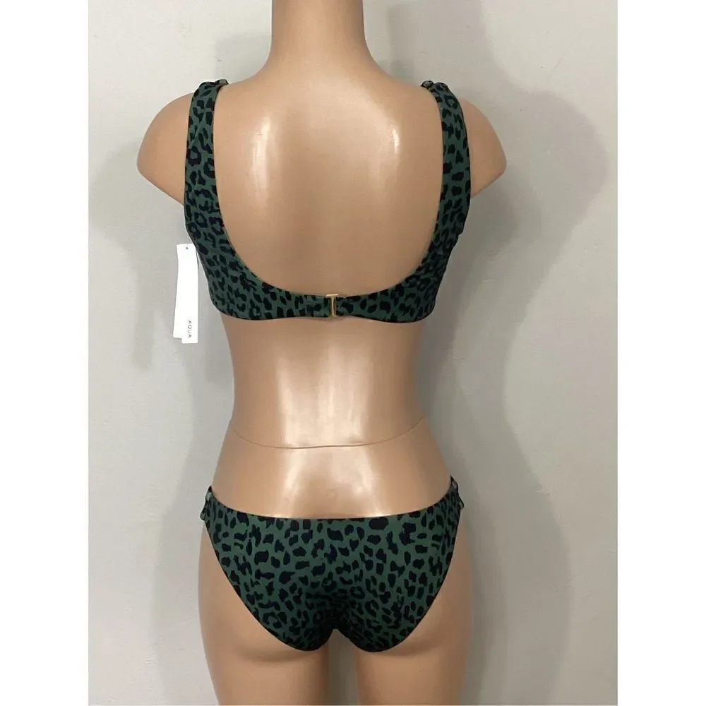 New. AQUA green leopard print bikini. Retails $149